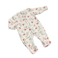 Dalma Pamut Ujjas Rugdalózó - Fehér/Rózsaszín/Zöld Virágos 56 rugdalózó