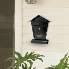 Damech Postaláda, újsághellyel, fekete, B6 formátum, 29,5x7,5x37,5 cm, Damech postaláda