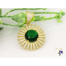  Danna antiallergén zöld köves virág medál -14K medál