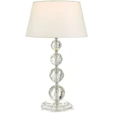 Dar Lighting glamour modern asztali lámpa bedelia fehér átlátszó darbed4208 világítás