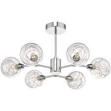 Dar Lighting glamour modern mennyezeti lámpa tyka csiszolt króm átlátszó dartyk6450 világítás