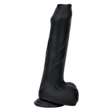 DarkSil Nopi – prémium szilikon dildó, 16 cm, fekete műpénisz, dildó