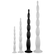 DarkSil Scale Beads – hosszú, 50 cm-es dizájn dildo feketében műpénisz, dildó