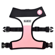 Dashi Stripes Pink&amp;Black Kétoldalas hám M (48-62cmx34cm) nyakörv, póráz, hám kutyáknak