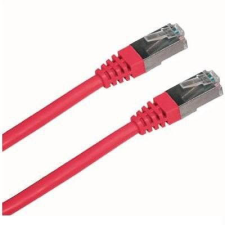Datacom CAT5E FTP, 0,5m, piros kábel és adapter