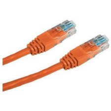 Datacom CAT5E UTP, 0,25m, narancssárga kábel és adapter