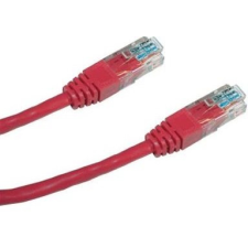 Datacom CAT5E UTP, 1m, piros kábel és adapter