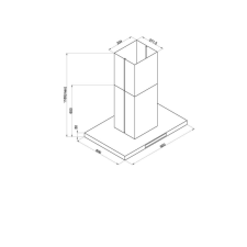Davoline - Páraelszívó Square sziget 90 cm inox páraelszívó