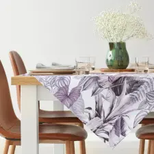  Davos2 bársony asztalterítő egzotikus Fehér 85x85 cm lakástextília