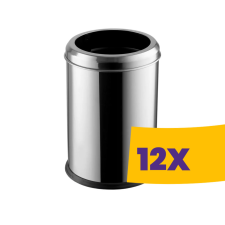 Dayco rozsdamentes acél fedél nélküli szemetes 12L (Karton - 12 db) szemetes