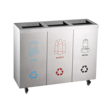 Dayco rozsdamentes acél szelektív hulladékgyűjtő 3 részes 3x53L szemetes