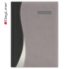 DAYLINER Határidőnapló Dubai A5 napi fehér lapokkal Fekete-szürke Dayliner 2024. határidőnapló