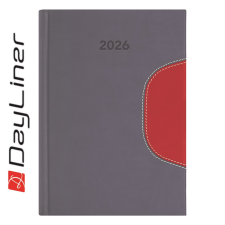 DAYLINER Határidőnapló Memphis B5 heti, fehér lapokkal szürke-piros Dayliner 2026. határidőnapló