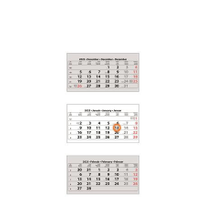 DAYLINER Naptár, speditőr, három hónapos, három tömbös, üres fejrész, DAYLINER naptár, kalendárium