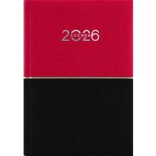 DAYLINER Naptár, tervező, A5, napi, DAYLINER Contrast, piros-fekete (NCA5PFU) határidőnapló