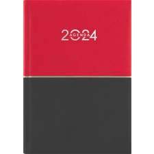 DAYLINER Naptár, tervező, A5, napi, DAYLINER "Contrast", piros-fekete határidőnapló