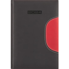 DAYLINER Naptár, tervező, A5, napi, DAYLINER "Memphis", fekete-piros határidőnapló