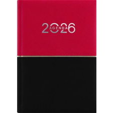 DAYLINER Naptár, tervező, B6, heti, DAYLINER Contrast, piros-fekete (NCB6PFKU) határidőnapló