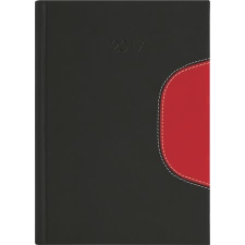 DAYLINER Zsebnaptár, fekvő elrendezésű, DAYLINER "Memphis", fekete-piros naptár, kalendárium