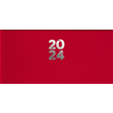 DAYLINER Zsebnaptár, fekvő elrendezésű, DAYLINER, "Pannon", piros naptár, kalendárium