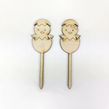 DC Beszúrós fa csibe pár 5cm x 16,5cm dekorációs kellék