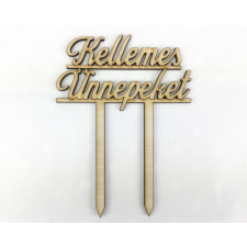 DC Fa felirat beszúrós &quot;Kellemes ünnepeket&quot; 10cm karácsonyi dekoráció