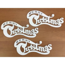 DC Fa felirat - Merry Christmas fehér dekorációs kellék