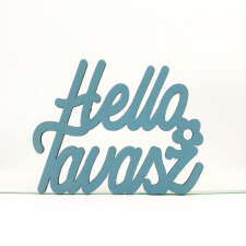 DC Fa felirat "Helló Tavasz" 11cm x 8,5cm - ódonkék dekorációs kellék