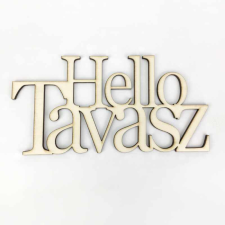 DC Fa felirat "Hello Tavasz" 14cm x 7cm - natúr dekorációs kellék