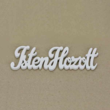 DC Fa felirat &quot;Isten hozott&quot; 10cm x 3cm - fehér dekorációs kellék