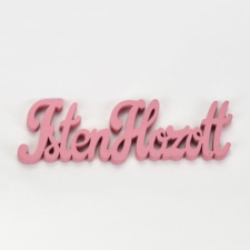 DC Fa felirat &quot;Isten hozott&quot; 10cm x 3cm - málna dekorációs kellék