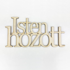 DC Fa felirat "Isten hozott" 20cm x 10cm - natúr dekorációs kellék