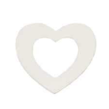 DC Fa lyukas szív fehér 6cm dekorációs kellék