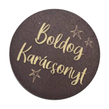 DC Nyomtatott fa tábla - Boldog Karácsonyt 5cm barna-krém dekorációs kellék