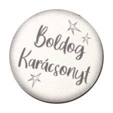 DC Nyomtatott fa tábla - Boldog Karácsonyt 5cm fehér-szürke dekorációs kellék