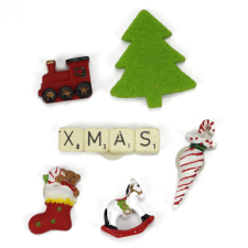 DC Öntapadós karácsonyi kiegészítők 6 darabos csomag 2cm - 4,5cm karácsonyi dekoráció