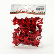 DC Polisztirol csillag nagy csillámos - PIROS dekorációs kellék