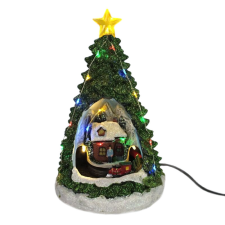DC Világító, zenélő karácsonyfa vonattal 13,5cm x 23cm karácsonyi dekoráció