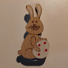 DD Mini csipeszek húsvét, 4,5cm nyuszi fehér tojással dekorációs kellék