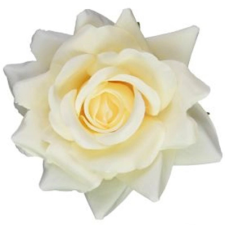 DD Rózsafej 11,5cm selyem halvány sárga dekorációs kellék