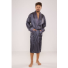 De Lafense Adam férfi szaténköntös, szürke 4XL