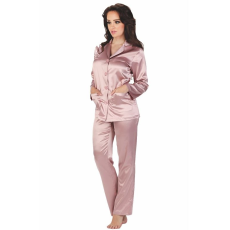 De Lafense Classic rózsaszín női szatén pizsama, hosszú S