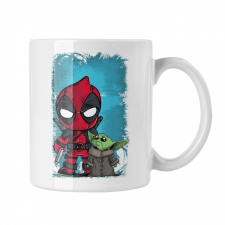  Deadpool és Baby Yoda - Fehér Bögre bögrék, csészék