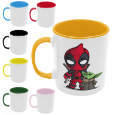 Deadpool és Baby Yoda - Színes Bögre bögrék, csészék