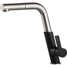 Deante BQS_B730 Silia mosogató csaptelep kihúzható fejjel acél-fekete (BQS_B730) csaptelep
