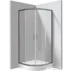 Deante FUNKIA EVO íves tolóajtós zuhanykabin zuhanytálcával 80x80 cm, átlátszó üveg, titanium profil KYPZD088P