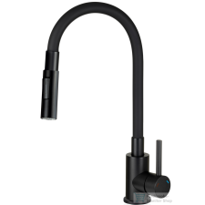 Deante LUNO mosogató csaptelep rugalmas kifolyóval, 2 funkció, fekete BOC_N74M csaptelep