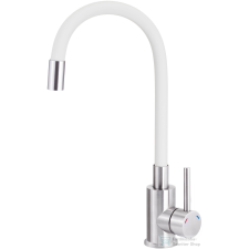 Deante NEO LUNO mosogató csaptelep, flexibilis, fehér-acél BOC_W720 csaptelep