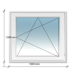 Decco 100x120 Bukó - Nyíló műanyag ablak Decco 71 profil 2 retegű üvegezés nyílászáró