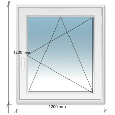Decco 120x120 Bukó - Nyíló műanyag ablak Decco 71 profil 2 retegű üvegezés nyílászáró
